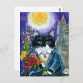 Niedliche Katze Dracula Vampire Nosferatu Hallowee Postkarte (Vorne/Hinten)