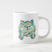 Niedliche Katze Dreieck Vintag Jumbo-Tasse (Rechts)