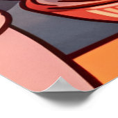 Niedliche Katze Eating Ramen Noodles Poster (Ecke)