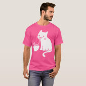 Niedliche Katze Eating Ramen T-Shirt (Vorne ganz)