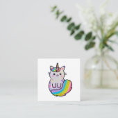 Niedliche Katze Einhorn Regenbogen Begleitkarte (Stehend Vorderseite)