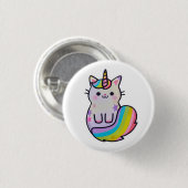 Niedliche Katze Einhorn Regenbogen Button (Vorne & Hinten)