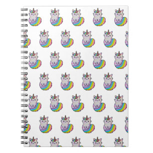Niedliche Katze Einhorn Regenbogen Notizblock