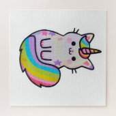Niedliche Katze Einhorn Regenbogen Puzzle (Horizontal)