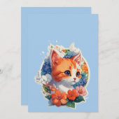 niedliche Katze Einladung (Vorne/Hinten)