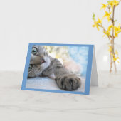 Niedliche Katze erlangen, kätzchen Karte (Gelbe Blume)