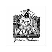Niedliche Katze Exlibris Gummistempel (Prägung)