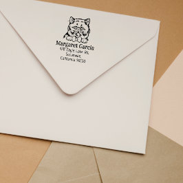 Niedliche Katze Exotische Rücksendeadresse Gummistempel