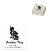 Niedliche Katze, familiäre Rücksendeadresse Gummistempel (Stempel)