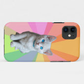 Niedliche Katze, farbiger Regenbogen Case-Mate iPhone Hülle (Rückseite (Horizontal))