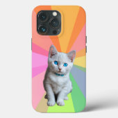 Niedliche Katze, farbiger Regenbogen Case-Mate iPhone Hülle (Rückseite)