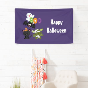 Niedliche Katze, Fledermäuse, Mama und Geist Banner