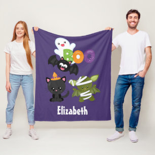 Niedliche Katze, Fledermäuse, Mama und Geist Fleecedecke