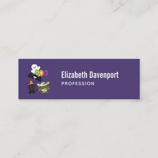 Niedliche Katze, Fledermäuse, Mama und Geist Mini Visitenkarte (Vorderseite)
