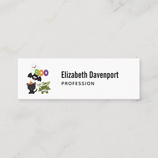 Niedliche Katze, Fledermäuse, Mama und Geist Mini Visitenkarte (Vorderseite)