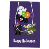 Niedliche Katze, Fledermäuse, Mama und Geist Mittlere Geschenktüte (Rückseite)