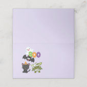 Niedliche Katze, Fledermäuse, Mama und Geist Platzkarte (Außenseite Aufgefaltet)