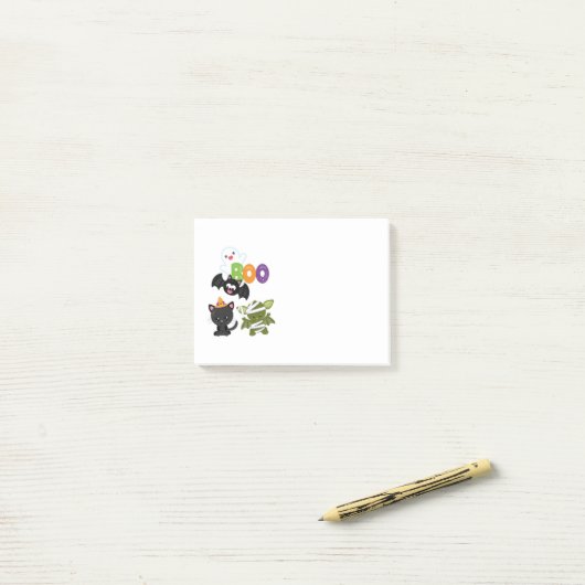 Niedliche Katze, Fledermäuse, Mama und Geist Post-it Klebezettel (Auf Schreibtisch)