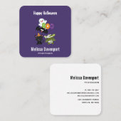 Niedliche Katze, Fledermäuse, Mama und Geist Quadratische Visitenkarte (Vorne/Hinten)