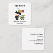 Niedliche Katze, Fledermäuse, Mama und Geist Quadratische Visitenkarte (Vorne/Hinten)