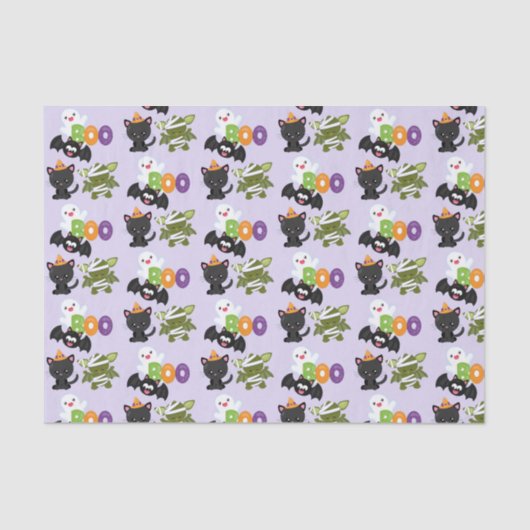 Niedliche Katze, Fledermäuse, Mama und Geist Seidenpapier (Vorderseite)