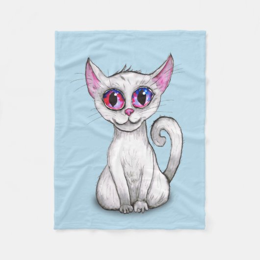 Niedliche Katze Fleecedecke (Vorderseite)