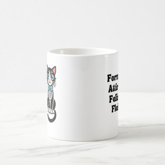 Niedliche Katze "Förmliche Kleidung, Flair Feline" Kaffeetasse (Mittel)