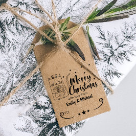 Niedliche Katze Frohe Weihnachten mit Liebe, Paar Gummistempel