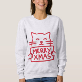 Niedliche Katze Frohe Weihnachten Sweatshirt
