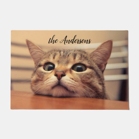 Niedliche Katze Fügen Sie Ihr eigenes Foto hinzu Fußmatte (Vorderseite)