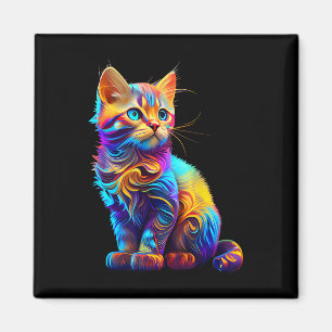 Niedliche Katze für Kitten Liebhaber farbenfrohe K Magnet
