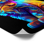 Niedliche Katze für Kitten Liebhaber farbenfrohe K Poster (Ecke)