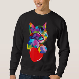 Niedliche Katze Für Kitten Liebhaber farbenfrohe K Sweatshirt