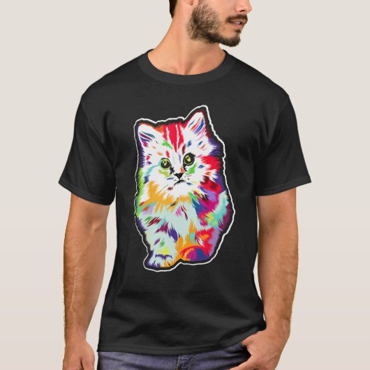 Niedliche Katze für Mädchen Frauen Kinder Kinder K T-Shirt (Vorderseite)