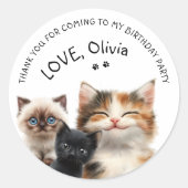 Niedliche Katze Geburtstag Vielen Dank Sticker (Vorderseite)