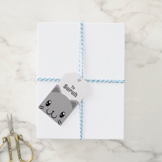 Niedliche Katze Geschenkanhänger (Mit Garn)