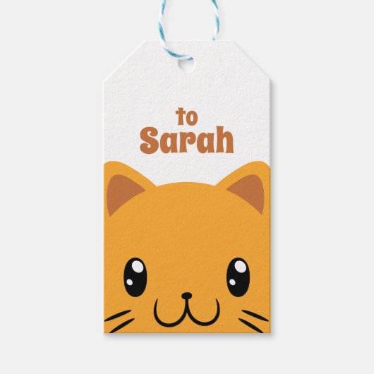 Niedliche Katze Geschenkanhänger (Vorderseite)