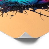 Niedliche Katze - Graffiti Neon Tinte Splash Poster (Ecke)