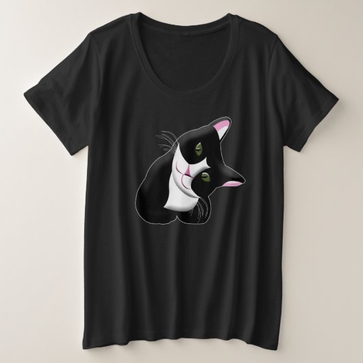 Niedliche Katze Große Größe T-Shirt (Design vorne)