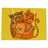 Niedliche Katze Großgeschenktasche Große Geschenktüte (Rückseite)