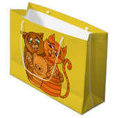 Niedliche Katze Großgeschenktasche Große Geschenktüte (Vorderseite Schrägansicht)