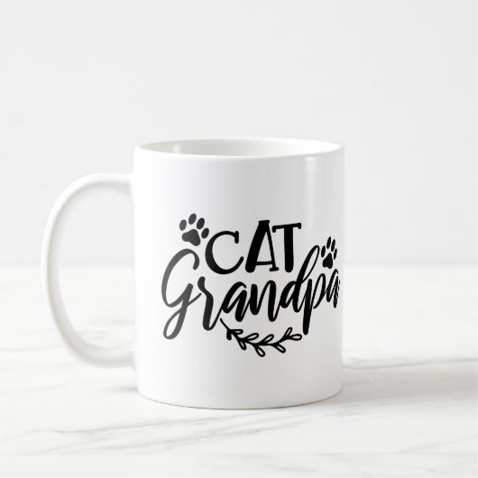 Niedliche Katze Großvater Haustier Großvater Kaffeetasse (Links)