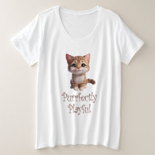 Niedliche Katze, gut gespielt Große Größe T-Shirt