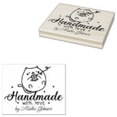 Niedliche Katze Handgefertigt mit Liebe, groß Gummistempel (Stempel)