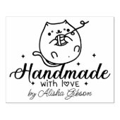 Niedliche Katze Handgefertigt mit Liebe, groß Gummistempel (Prägung)