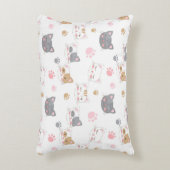 Niedliche Katze hat ein lächelndes Katzen-Muster Dekokissen (Vorderseite(Vertikal))