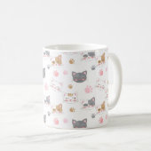 Niedliche Katze hat ein lächelndes Katzen-Muster Kaffeetasse (VorderseiteRechts)