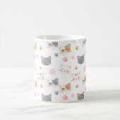 Niedliche Katze hat ein lächelndes Katzen-Muster Kaffeetasse (Mittel)