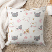 Niedliche Katze hat ein lächelndes Katzen-Muster Kissen (Decke)