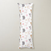 Niedliche Katze hat ein lächelndes Katzen-Muster Seitenschläferkissen (Rückseite (Vertikal))